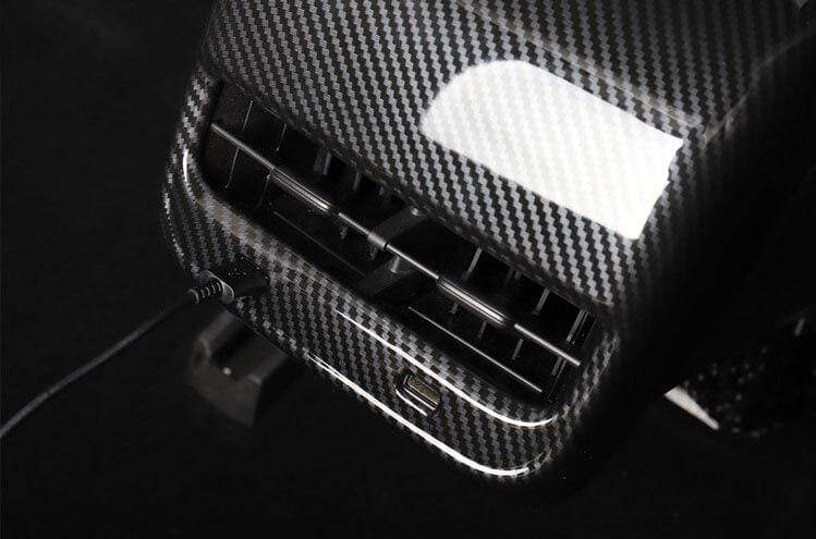 Carbon Fiber Style Rear Air Conditioner Vent Fascia for Model 3 (Gloss) - PimpMyEV