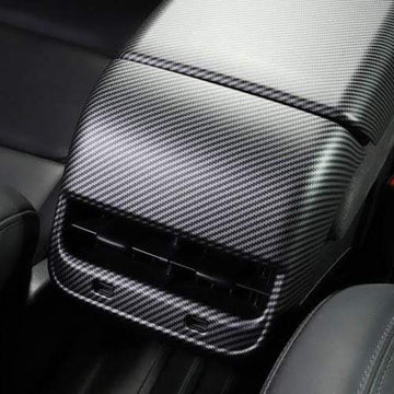 Carbon Fiber Style Rear Air Conditioner Vent Fascia for Model 3 (Matte) - PimpMyEV