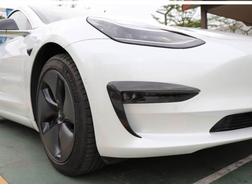 Kohlefaser textur Nebelscheinwerfer Abdeckung Fit für Tesla Model