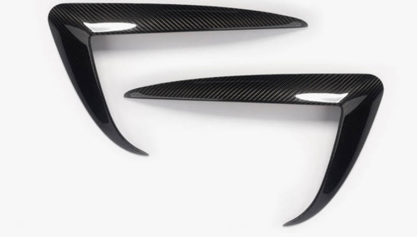 Genuine Carbon Fiber Air Knife Eyebrow Fog Light Trim Covers for Model 3 (Gloss) - PimpMyEV
