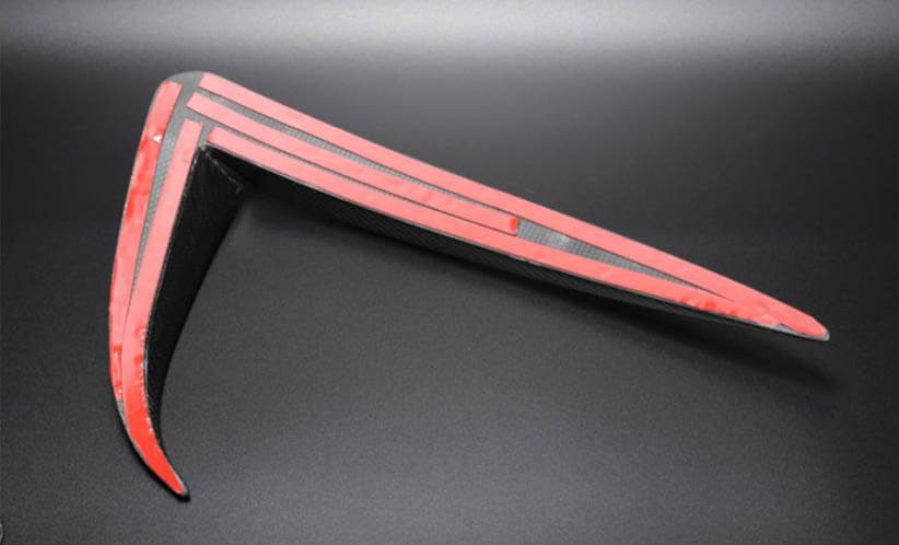 Genuine Carbon Fiber Air Knife Eyebrow Fog Light Trim Covers for Model 3 (Gloss) - PimpMyEV