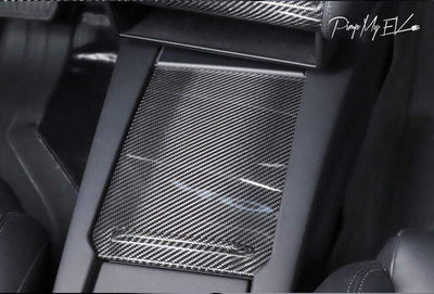 Genuine Carbon Fiber Center Console Slide Cover Trim For Model S (Gloss) - PimpMyEV