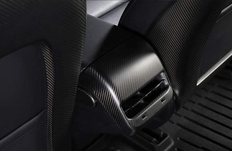 Genuine Carbon Fiber Rear Air Conditioner Vent Fascia for Model 3 (Matte) - PimpMyEV