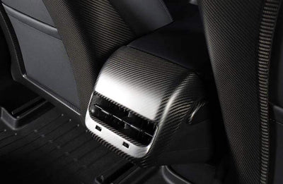 Genuine Carbon Fiber Rear Air Conditioner Vent Fascia for Model 3 (Matte) - PimpMyEV