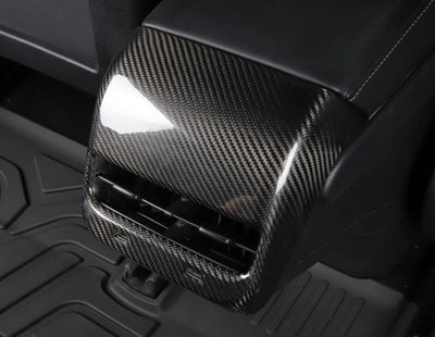 Genuine Carbon Fiber Rear Air Conditioner Vent Fascia for Model Y (Gloss) - PimpMyEV