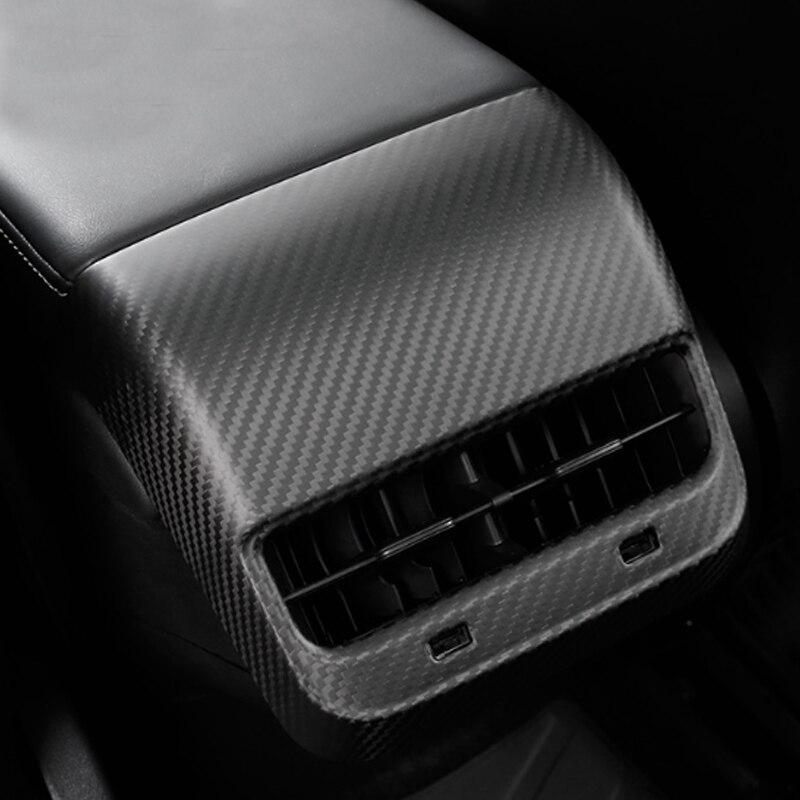 Genuine Carbon Fiber Rear Air Conditioner Vent Fascia for Model Y (Matte) - PimpMyEV