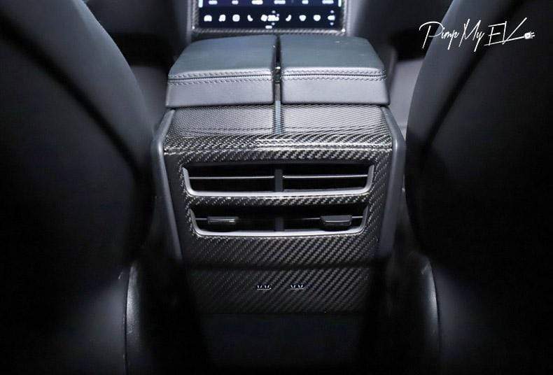 Genuine Carbon Fiber Rear Air Vent Cover for Tesla Model S (Gloss) - PimpMyEV