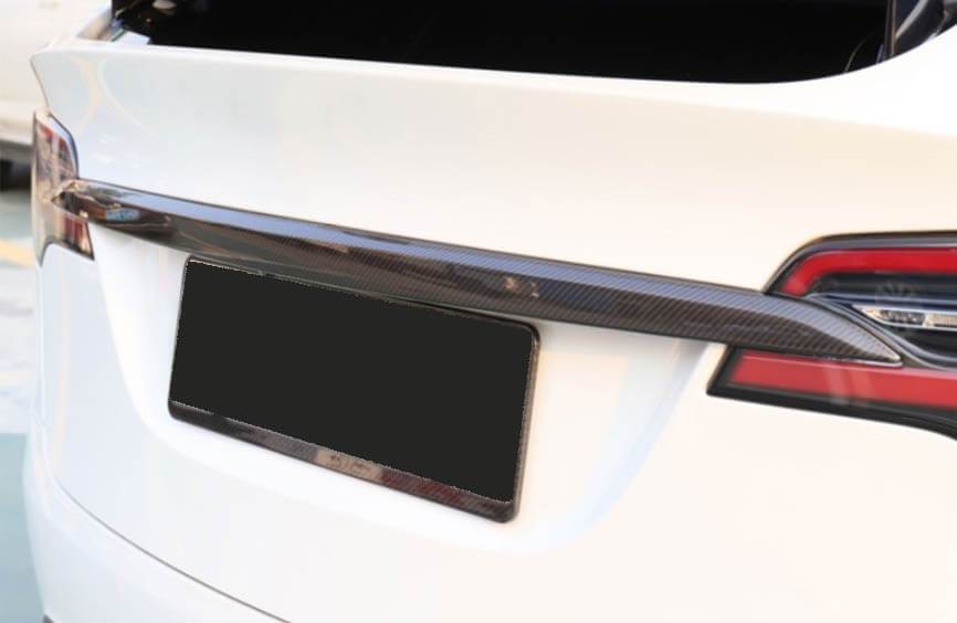 Genuine Gloss Carbon Fiber Trunk Chrome Delete Applique Tailgate Trim for  Tesla Model X 2015-2021
