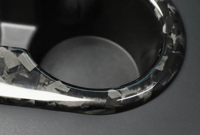 Genuine Forged Carbon Fiber Cup Holder Fascia Trim for Model 3 (Gloss) - PimpMyEV