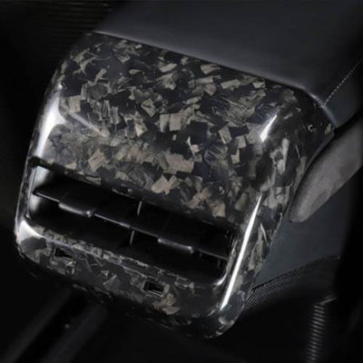 Genuine Forged Carbon Fiber Rear Air Conditioner Vent Fascia for Model 3 (Gloss) - PimpMyEV