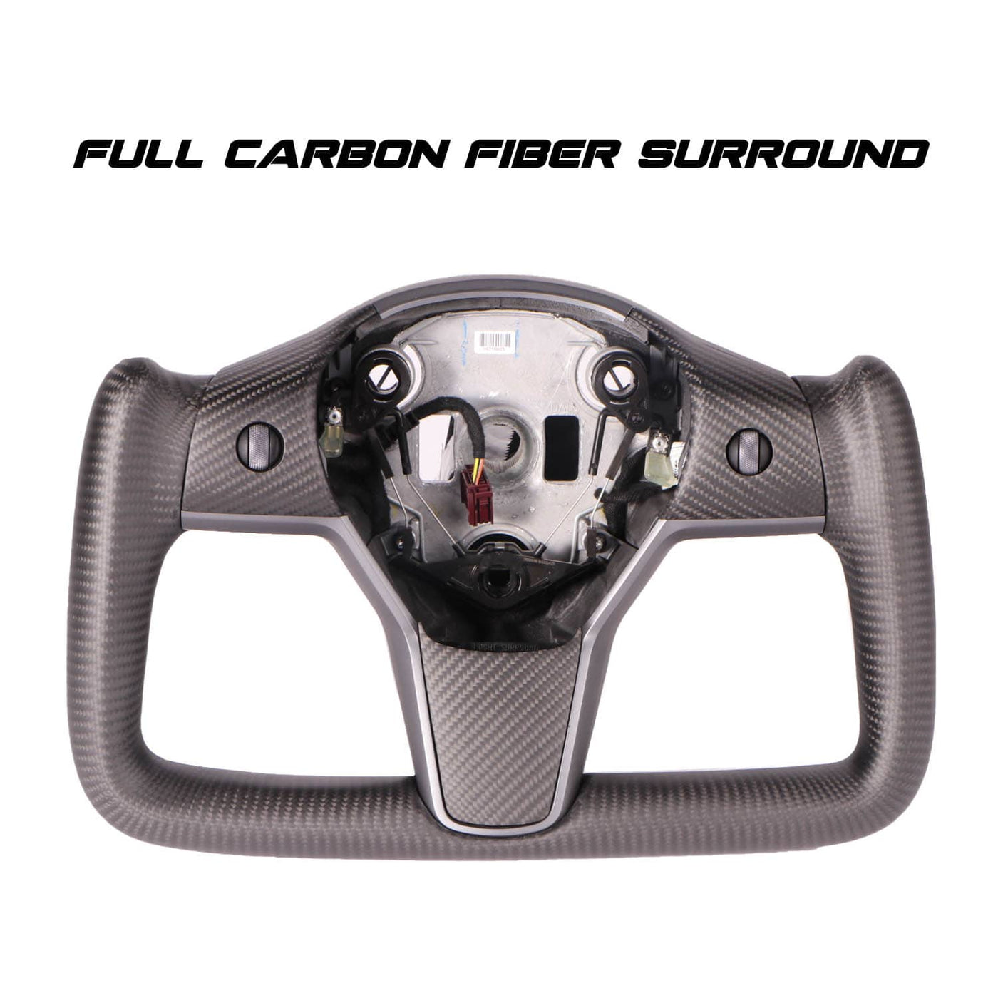 Full Surround Carbon Fiber Yoke Steering Wheel Add On Upgrade - PimpMyEV