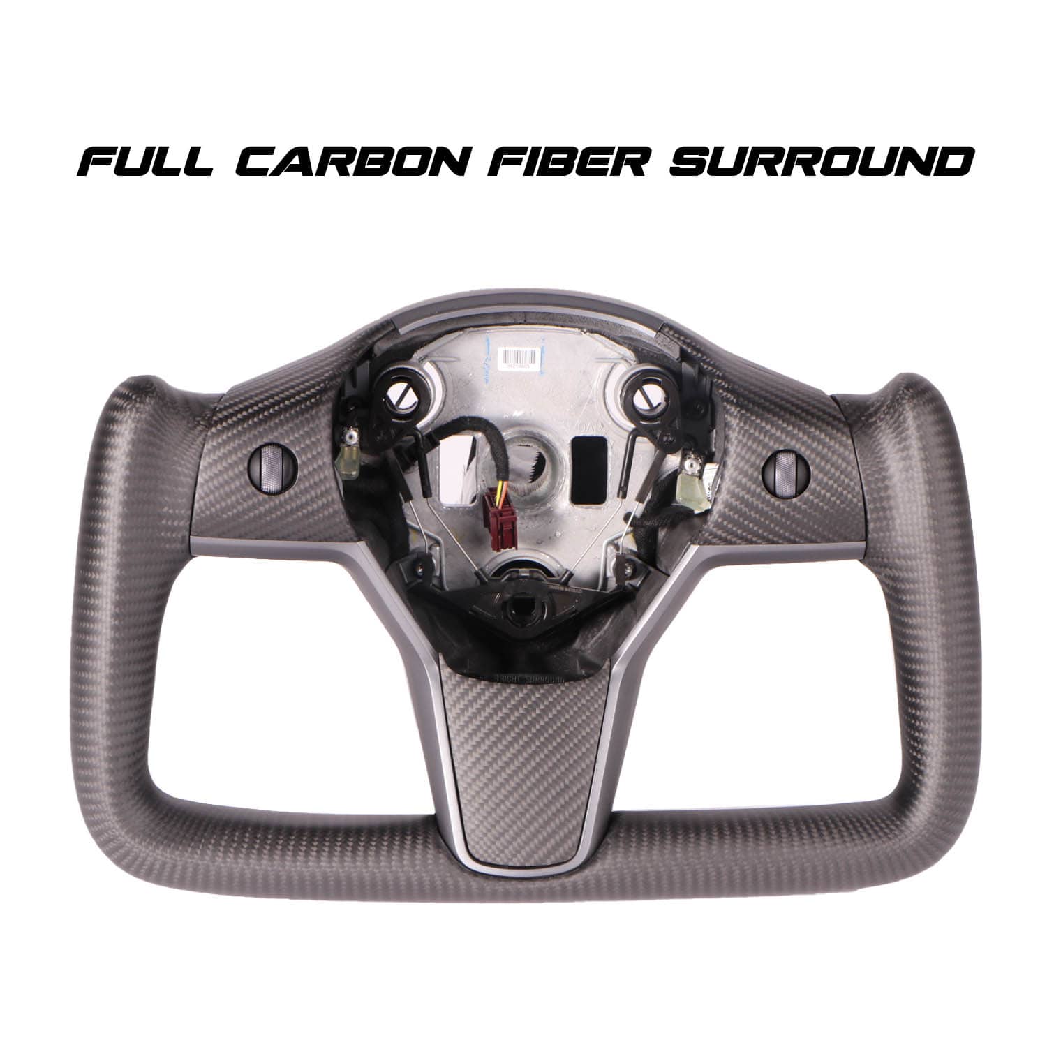 Full Surround Carbon Fiber Yoke Steering Wheel Add On Upgrade PimpMyEV