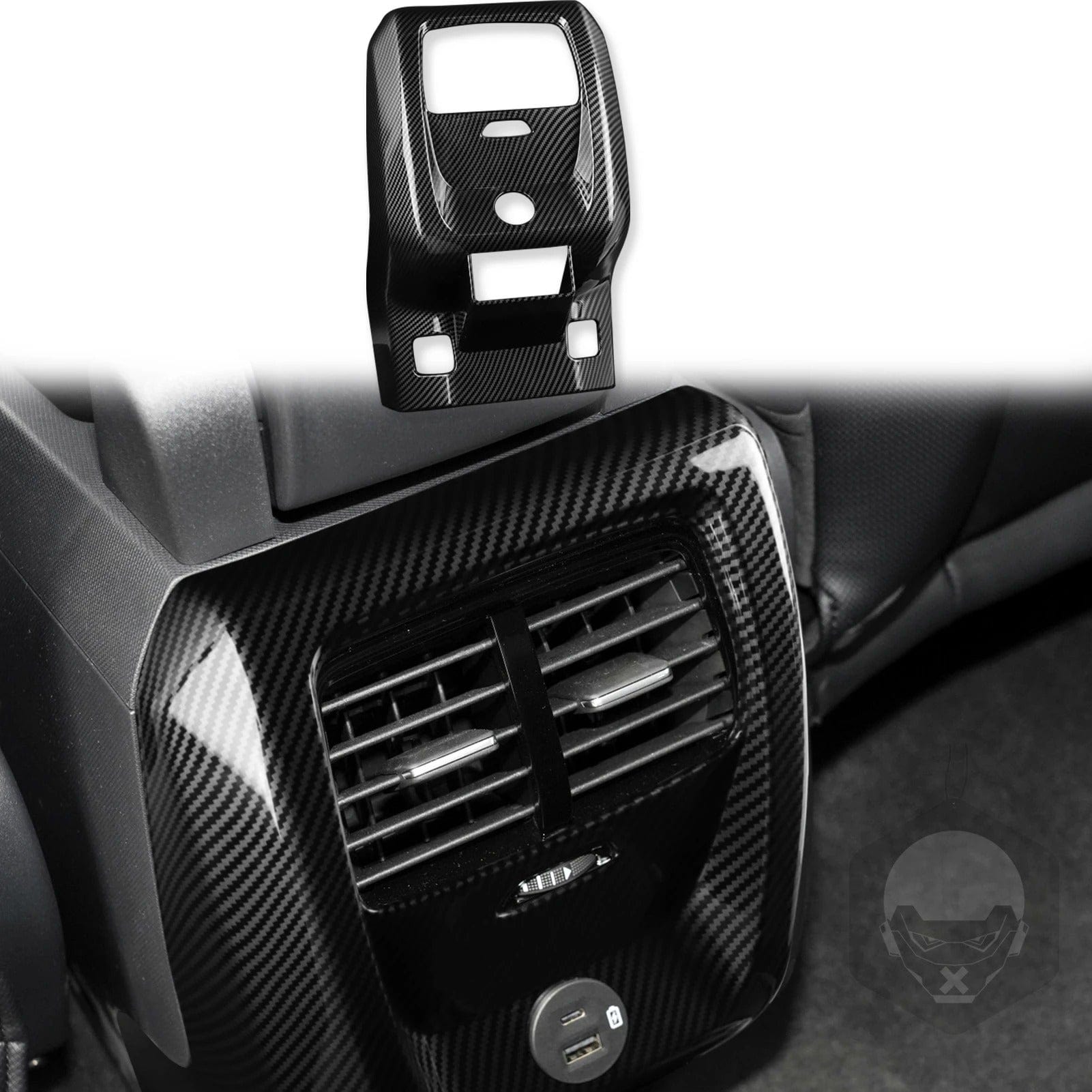 ABS Carbon Fiber Effect Rear AC Vent Fascia For Ford Mustang Mach-E  2021-2023 | PimpMyEV