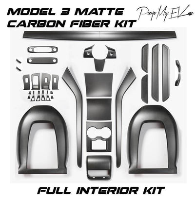 Ultimate Genuine Carbon Fiber Upgrade Kit For Model 3 Matte (3 options) 2017-2020 - PimpMyEV