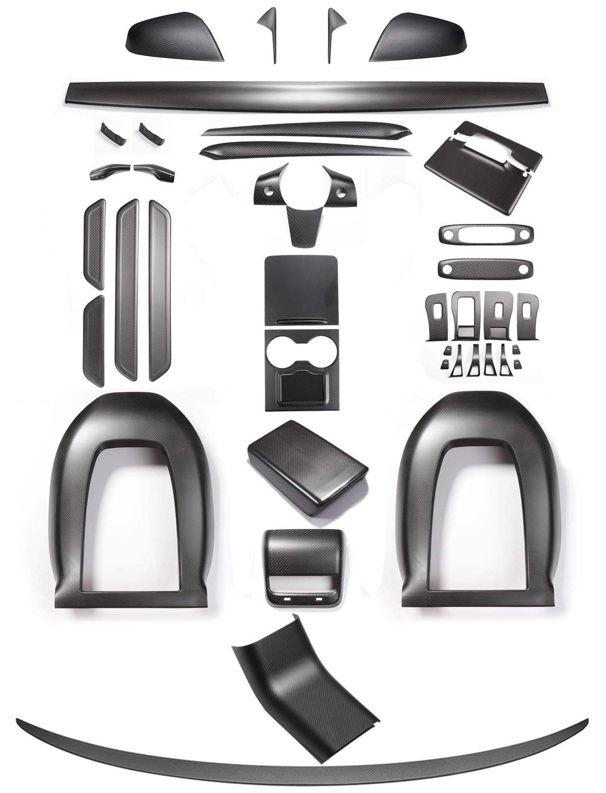 Ultimate Real Molded Matte Carbon Fiber Bundle Kit For Tesla Model Y