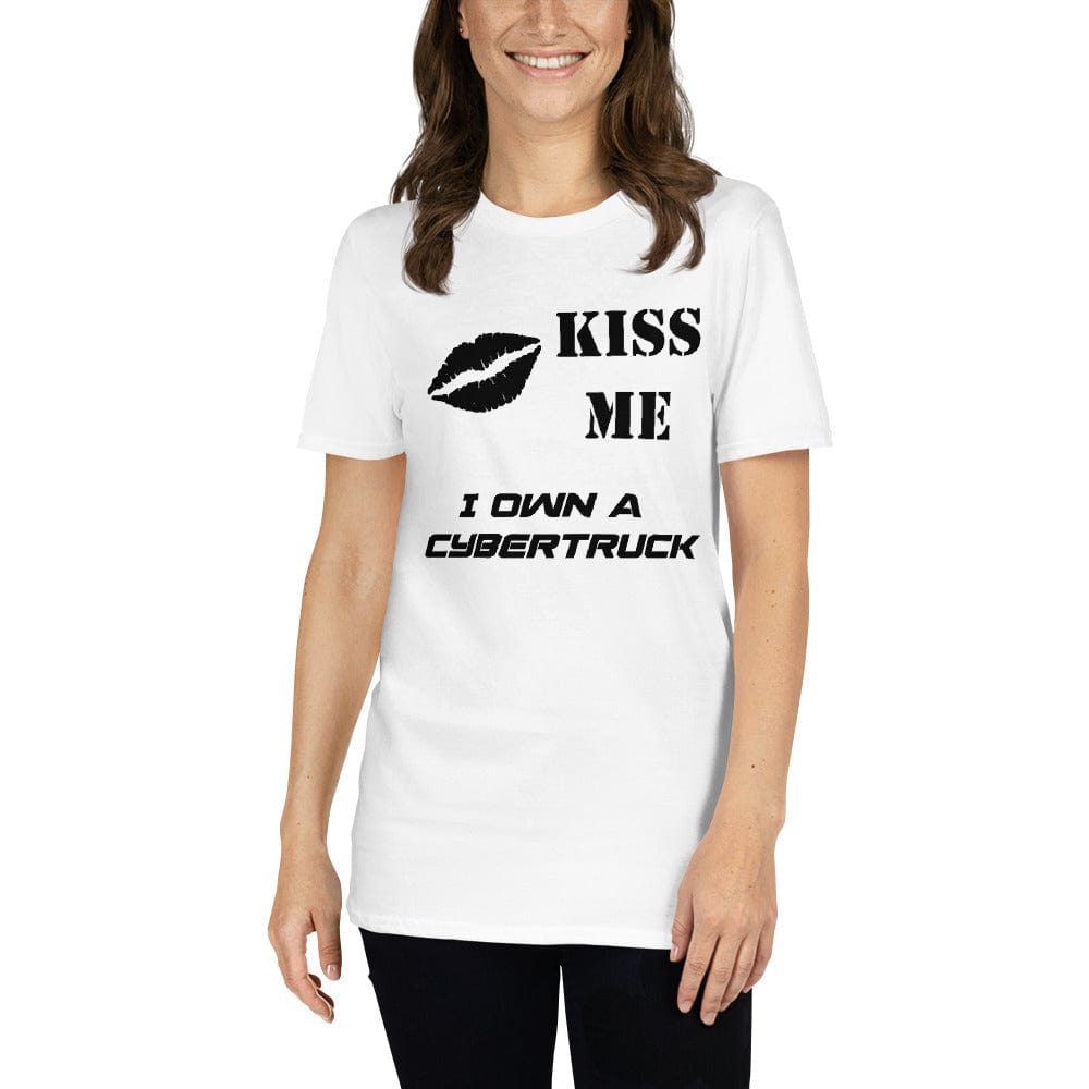 Kiss Me I Own A Tesla Cybertruck Short-Sleeve Unisex T-Shirt - PimpMyEV