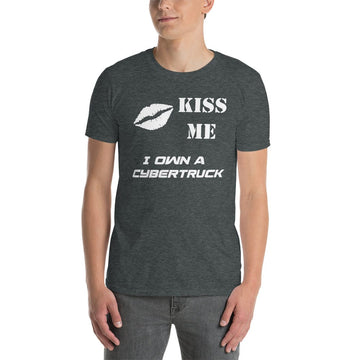 Kiss Me I Own A Tesla Cybertruck Short-Sleeve Unisex T-Shirt - PimpMyEV