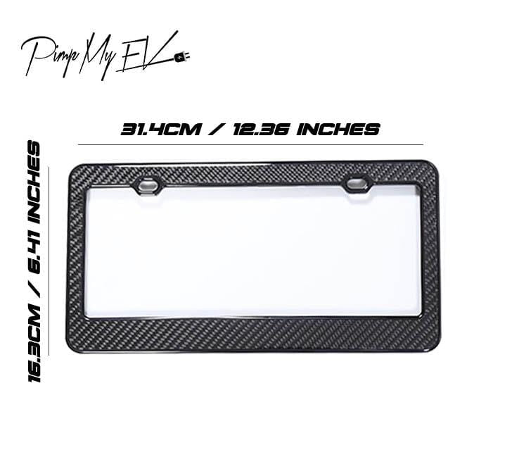 2PCs Genuine Carbon Fiber License Plate Frame Set for Model S 3 X Y - PimpMyEV