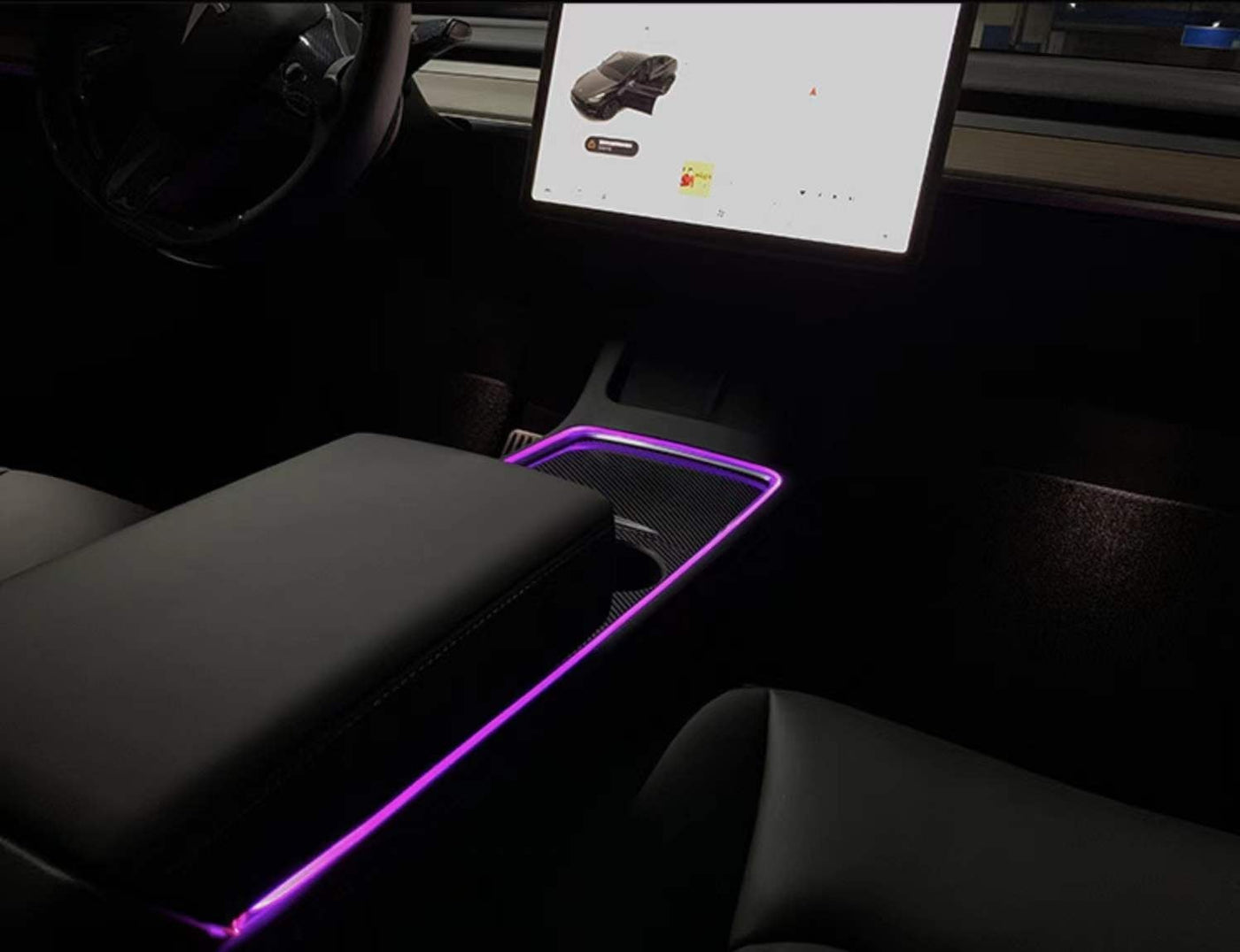 Umgebungsbeleuchtungsset für die Mittelkonsole für Tesla Model 3 & Y  2021-2023