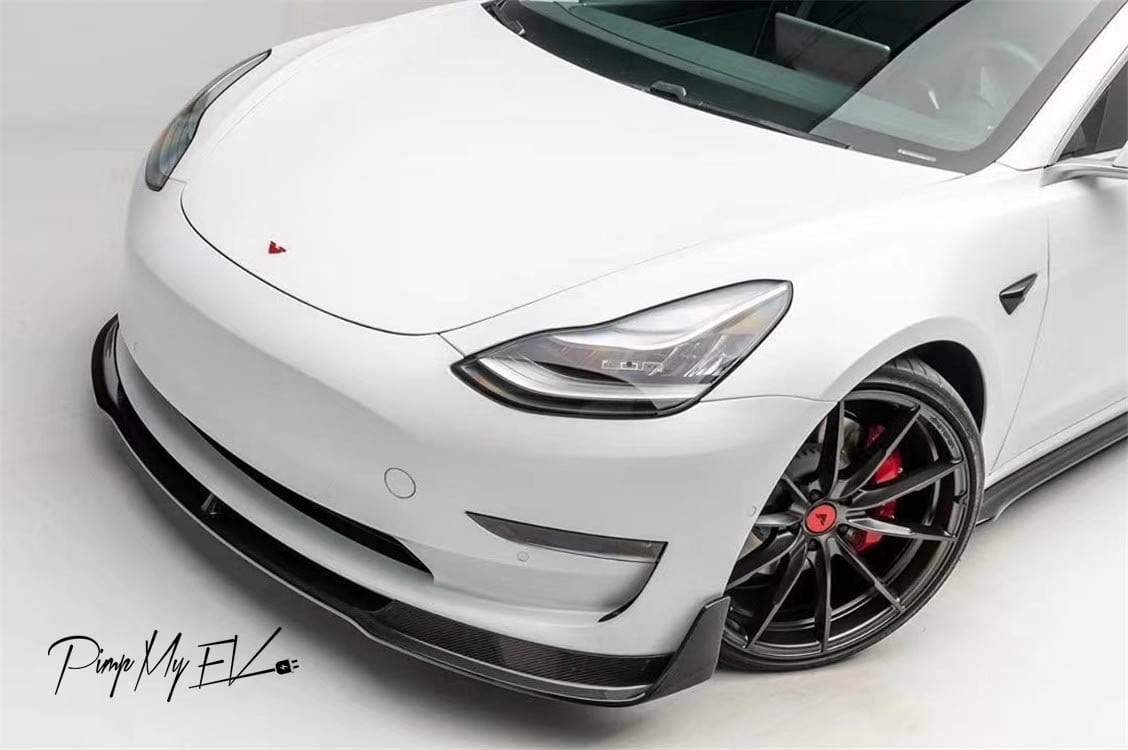 Model 3 Rear Lip Tesla Model 3 Front Lip - Gloss Carbon Fiber V | Pimp My EV