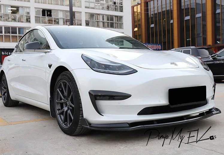 Model 3 Rear Lip Tesla Model 3 Front Lip - Gloss Carbon Fiber V | Pimp My EV