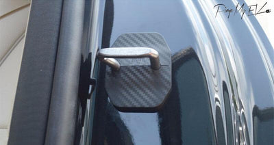 Matte Carbon Fiber Style Door Lock Covers for Mercedes-Benz EQC - PimpMyEV