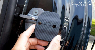 Matte Carbon Fiber Style Door Lock Covers for Mercedes-Benz EQC - PimpMyEV