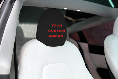 Customizable Vegan Leather Front Headrest Covers For Tesla Model 3 2017-2023 - PimpMyEV