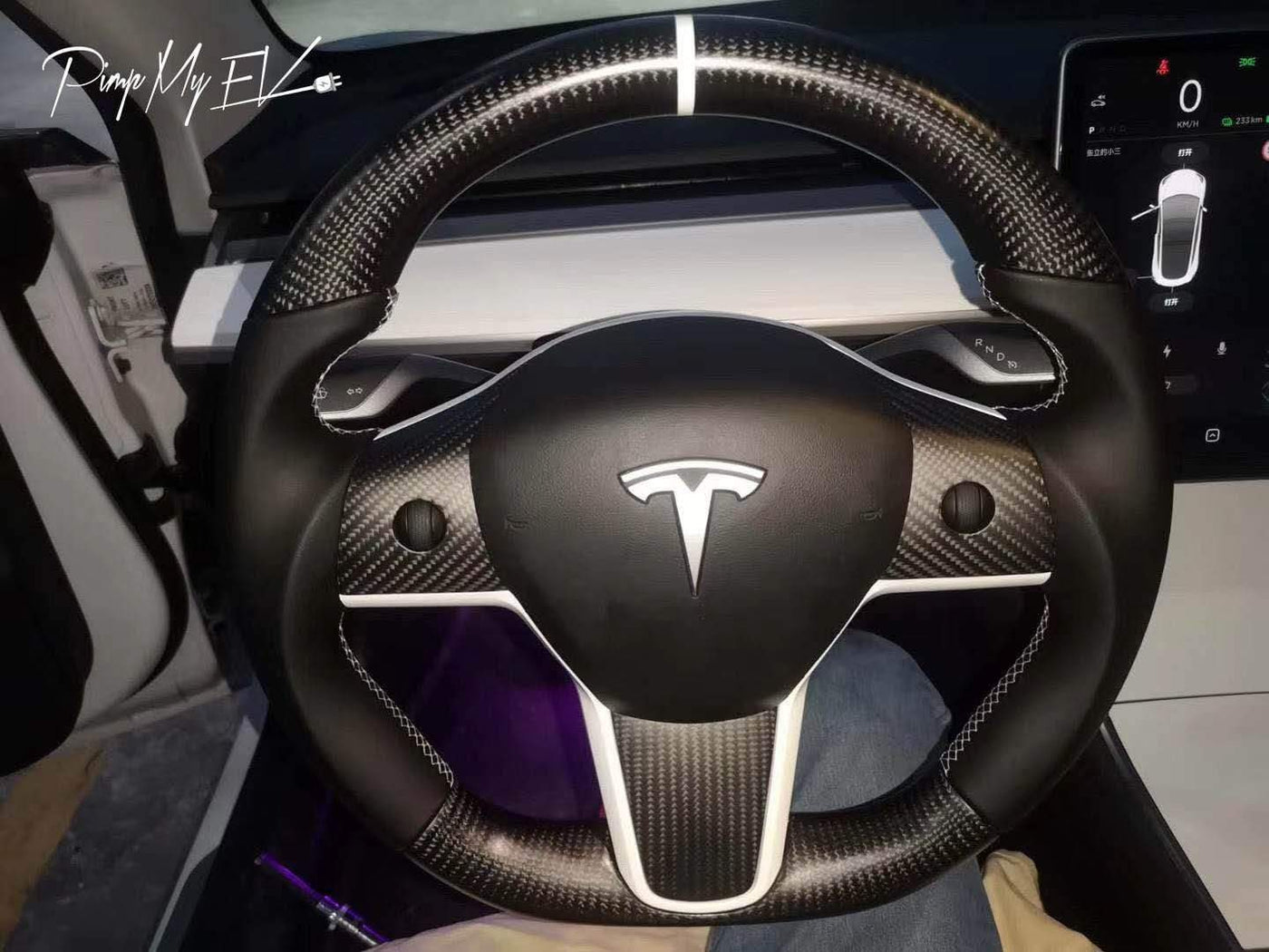 Custom Dry Carbon Fiber Lenkradersatz für Tesla Model 3 & Model Y 2017-2023