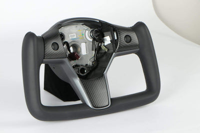 Custom Dry Carbon Fiber Yoke Steering Wheel Replacement for Model 3 & Model Y - PimpMyEV