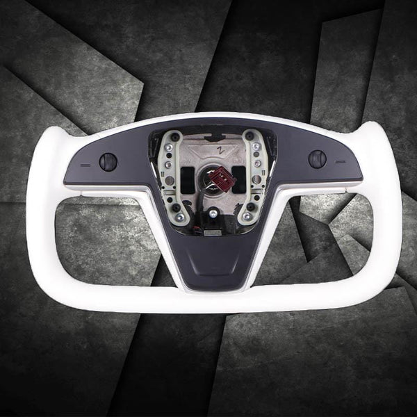 Custom Dry Carbon Fiber Yoke Steering Wheel Replacement for Tesla