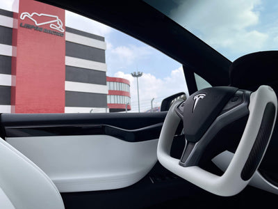 Custom Dry Carbon Fiber Yoke Steering Wheel Replacement for Model S & Model X - PimpMyEV