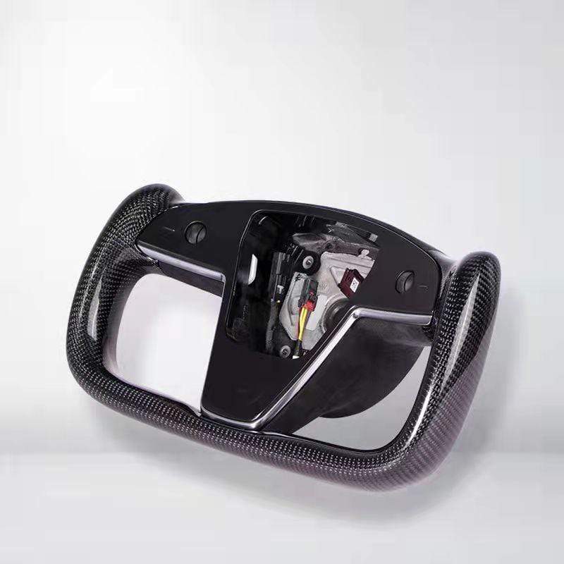 Custom Dry Carbon Fiber Yoke Steering Wheel Replacement for Tesla Model S/X  Or Plaid 2021-2023