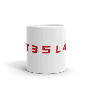 Tesla T35L4 White glossy mug - PimpMyEV
