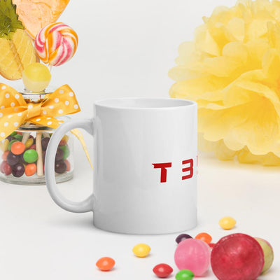 Tesla T35L4 White glossy mug - PimpMyEV