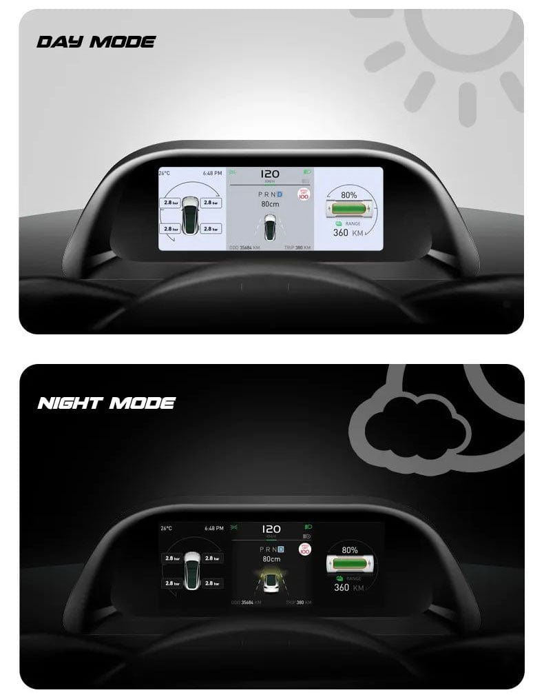 Full Dashboard Carplay Instrument Cluster V2 For Tesla Model Y 2020-2023 - PimpMyEV