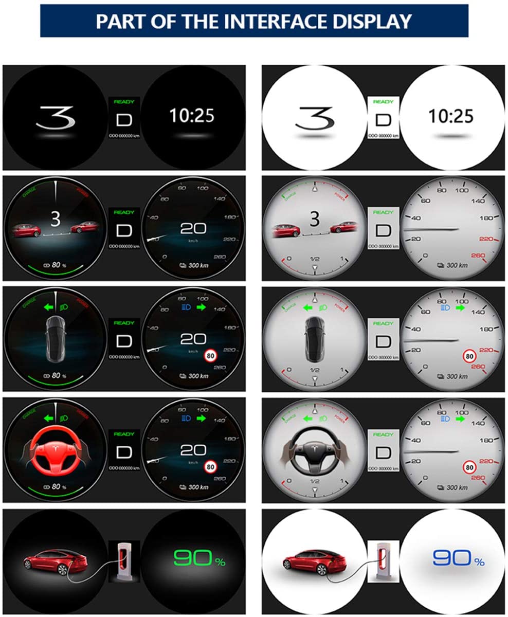 Instrument Cluster Dashboard Display by for Tesla Model 3 2017-2022 - PimpMyEV