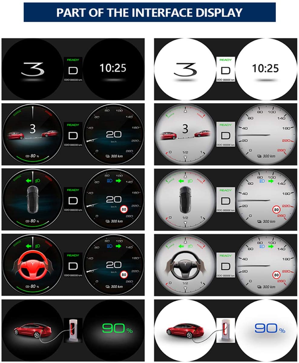 Rounded Instrument Cluster Dashboard For Tesla Model 3 2017 2023 PimpMyEV Rounded Instrument Cluster Dashboard For Tesla Model 3 2017 2023 PimpMyEV