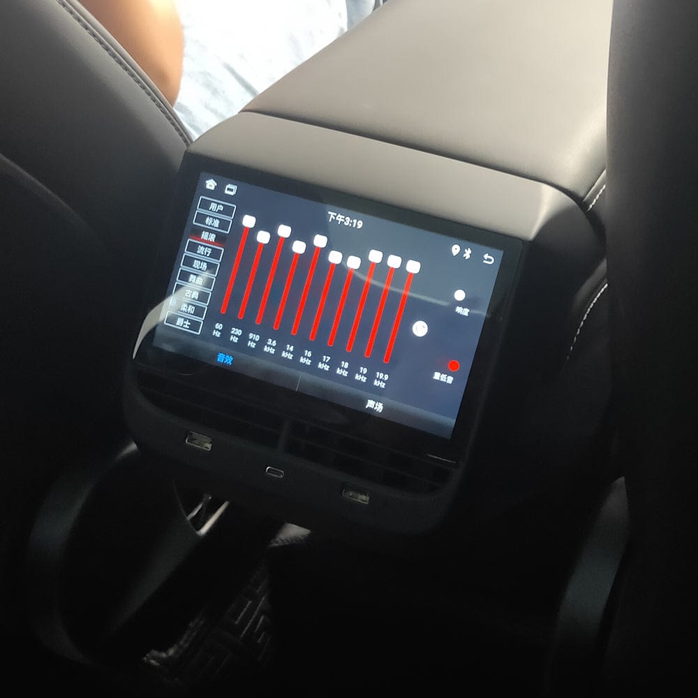 Für Tesla Modell 3/Modell Y/X/S Auto Kopfstütze Monitor Android Hinten Sitz  Unterhaltung IPS Bildschirm carPlay Multimedia Player AC Panel