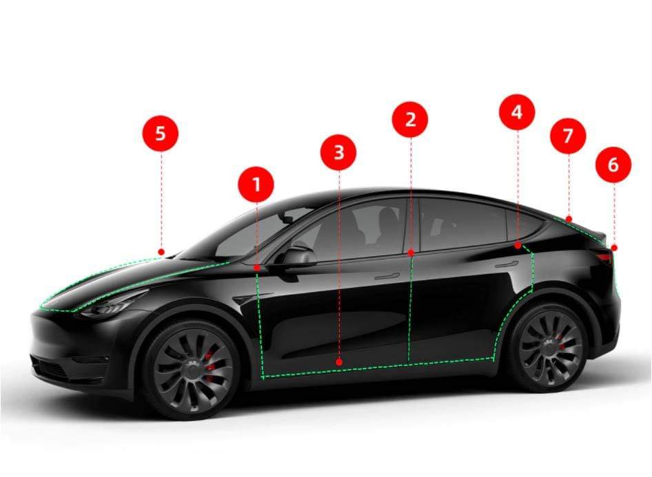 JONGYA Auto Einstiegsleisten Schutzfolie Zubehör für Tesla Model S
