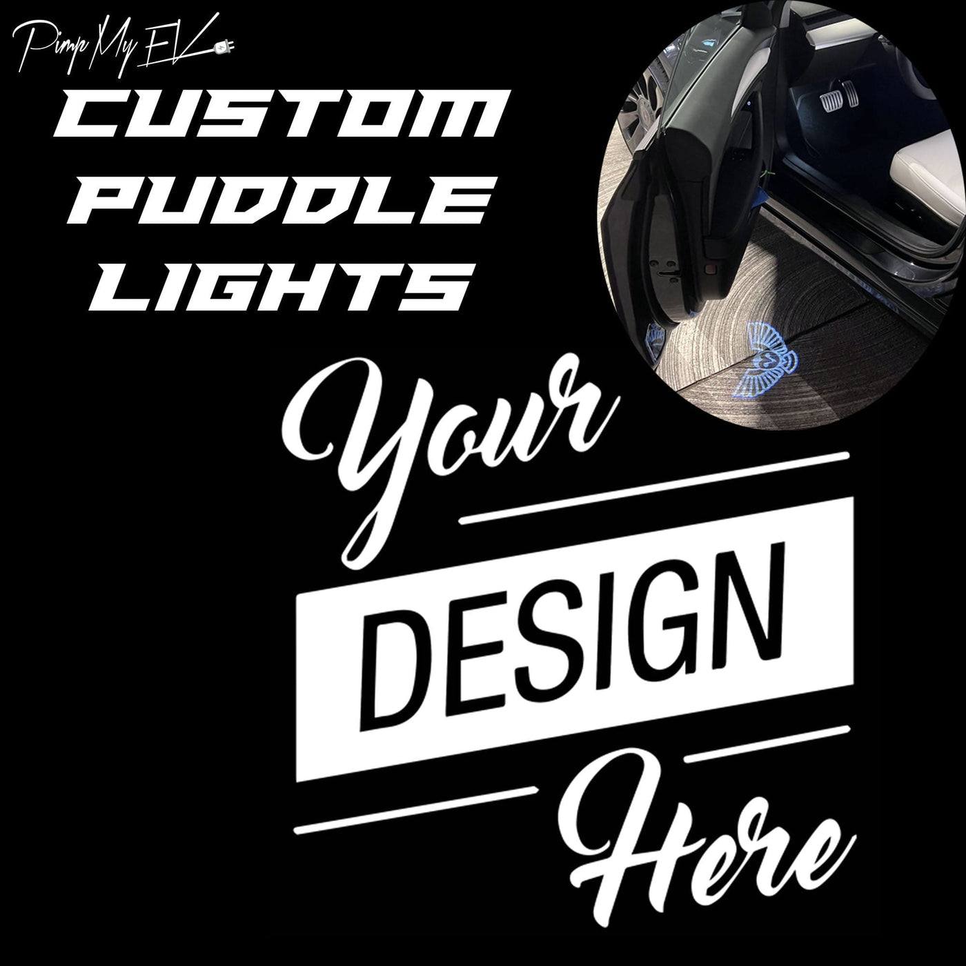 Custom LED Door Projector Puddle Lights for Porsche Taycan Logo - PimpMyEV