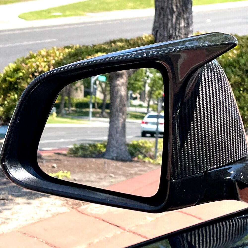 2pcs Genuine Gloss Carbon Fiber BMW M Performance Style Side Mirror Covers Set for Tesla Model 3 2017-2023 - PimpMyEV