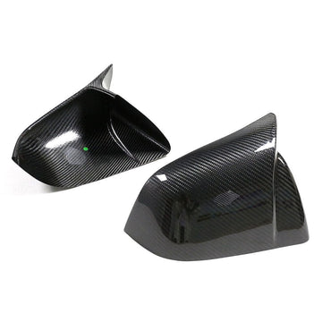 2pcs Genuine Gloss Carbon Fiber BMW M Performance Style Side Mirror Covers Set for Tesla Model Y 2020-2023 - PimpMyEV