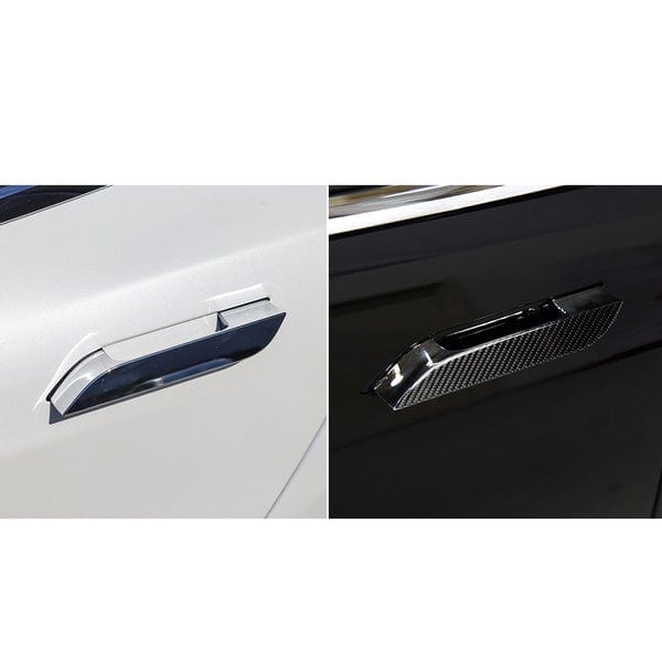 4PCs Genuine Carbon Fiber Door Handle Front Trims For Model S (Gloss) 2017-2022 - PimpMyEV