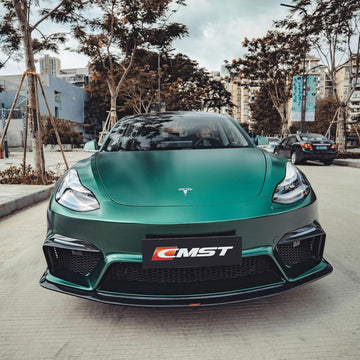 CMST Genuine Carbon Fiber Front Bumper V1 For Tesla Model 3 2017-2023 - PimpMyEV