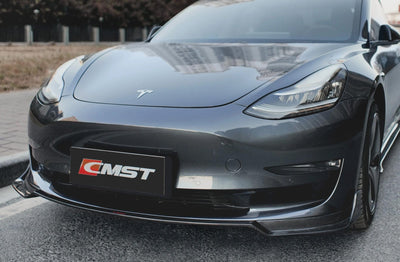 CMST Genuine Carbon Fiber Front Lip V1 For Tesla Model 3 2017-2023 - PimpMyEV