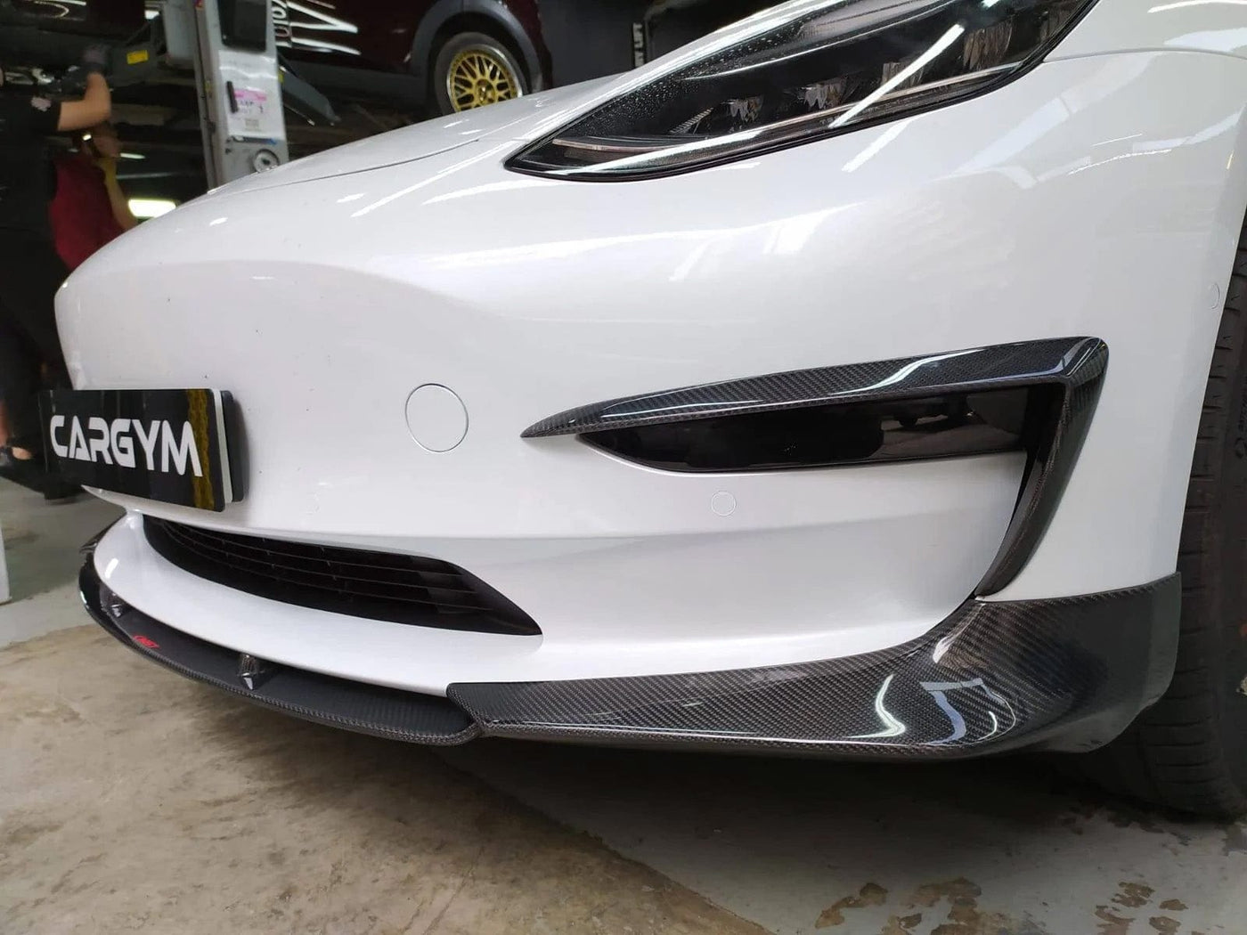 CMST Genuine Carbon Fiber Front Lip V2 For Tesla Model 3 2017-2023 - PimpMyEV
