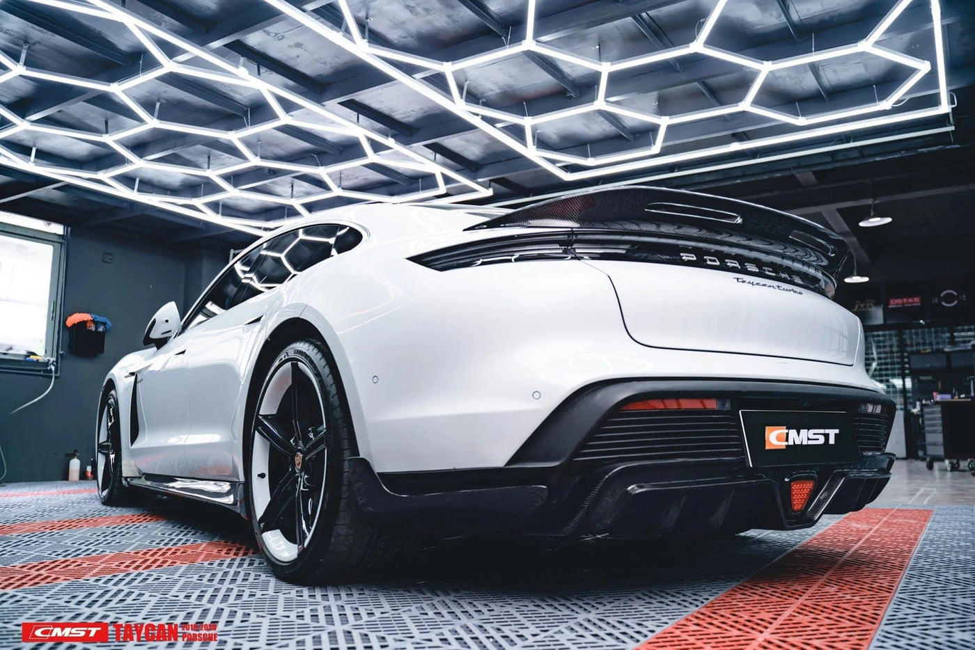 CMST Genuine Carbon Fiber Rear Diffuser For Porsche Taycan Turbo & Turbo S  2021-2023