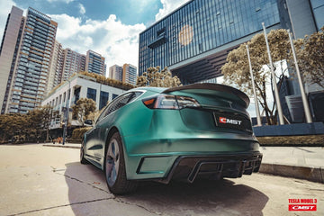 CMST Genuine Carbon Fiber Rear Full Bumper Replacement For Tesla Model 3 2017-2023 - PimpMyEV