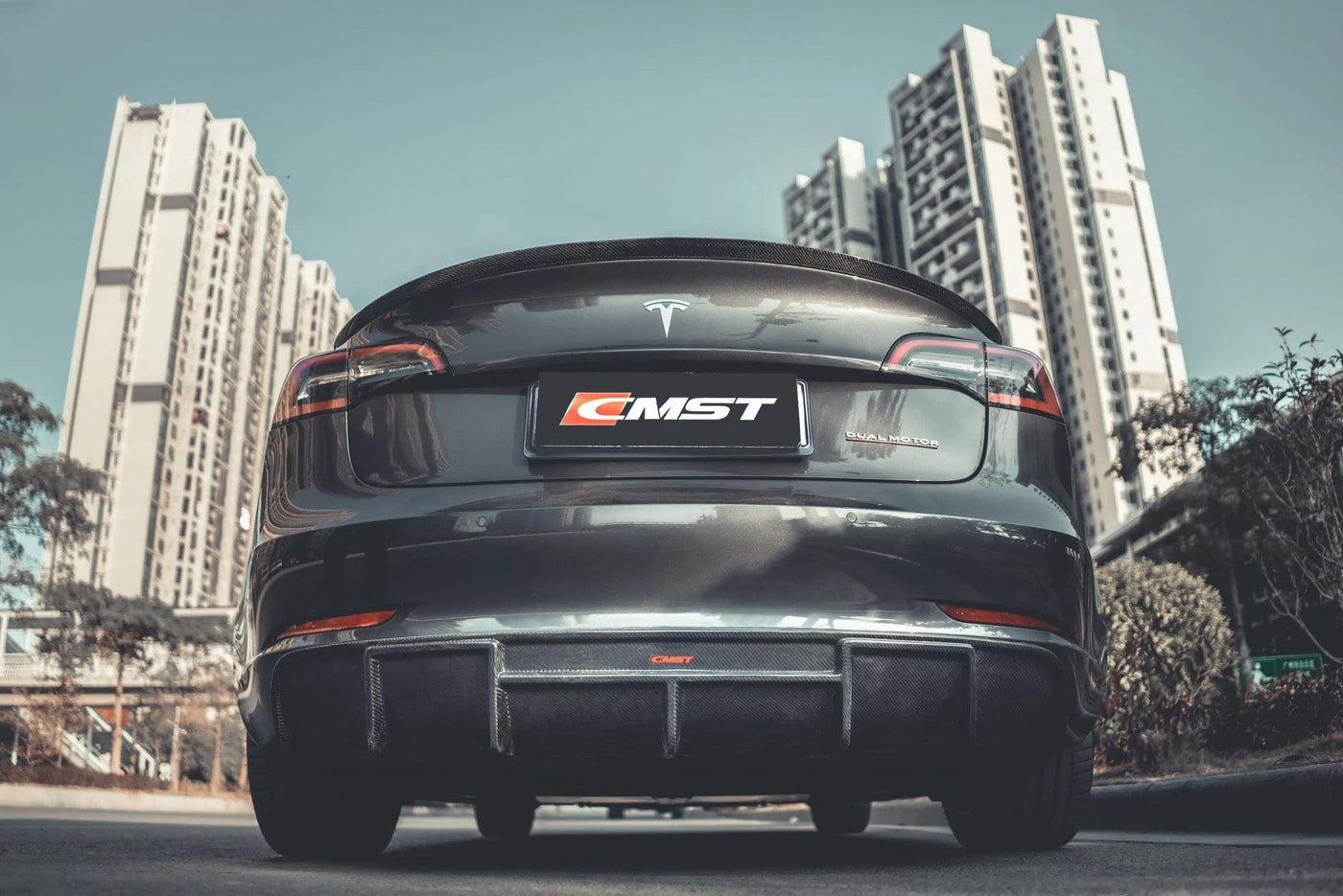 CMST Genuine Carbon Fiber Rear Spoiler V2 For Tesla Model 3 2017-2023 - PimpMyEV